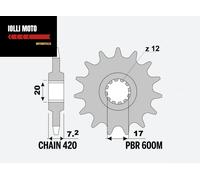 PIGNONE PBR 600 Z12 PASSO CATENA 420 AM6 BETA 50 RR ENDURO MOTARD