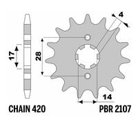 Pignone PBR Acciaio Standard 2107-420 per Moto Ricambi Accessori