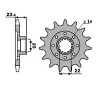 Pignone PBR Acciaio Standard 2253-525 per Moto Ricambi Accessori Pezzi