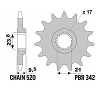 Pignone Pbr Acciaio Standard 342-520 Per Moto Ricambi Accessori Parti