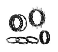 pignone per bicicletta Cassette e pignoni Kit Di Conversione A Velocità Singola In Lega Di Alluminio + Acciaio Inossidabile, Nero, Rosso, Oro, Argento, 12T, 13T, 14T, Pignone Singolo(12T Black)
