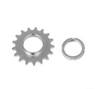 Pignone per bicicletta in acciaio e anello di bloccaggio per bici da pista, ingranaggio fisso con denti 13t, 14t o 18t, per catena da 1/8", componente ruota posteriore (18T)