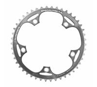 Pignone pista 5bra d.130 con 46 denti argento in alluminio 7075 per catena da 3.