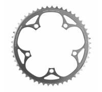 Pignone pista 5bra d.130 con 51 denti argento in alluminio 7075 per catena da 3.
