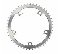 Pignone pista 5bra d.144 con 48 denti argento in alluminio 7075 per catena da 3.