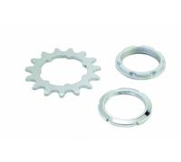 Pignone Pista in Acciaio 16 Denti 1/8' e 3/32' con Supporto e Ghiera - Compatibile FAC Michelin