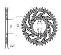 PIGNONE POSTERIORE 334 46 HONDA CB 750F '80-'82 (JTR1334.46) (CATENA 5
