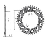 PIGNONE POSTERIORE 4434 43 HONDA VFR750, VFR800 V-TEC '02-'14, VFR800X