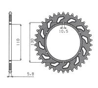 PIGNONE POSTERIORE 504 42 KAWASAKI ER5 (97-06) (JTR486.42) (CATENA 520) (50442JT