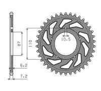 PIGNONE POSTERIORE 828 46 SUZUKI BANDIT GSF 400 (JTR807.46) (CATENA 525) (82846J
