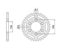 PIGNONE POSTERIORE CHT 489 47 (467-47) KAWASAKI KX/KXF `84-'20 (JTR460.47)
