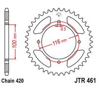 PIGNONE POSTERIORE JT 467 47 KAWASAKI KX 80/85 '86-'17 (46747JT) (CATE