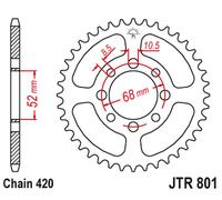 PIGNONE POSTERIORE JT 801 51 SUZUKI GT 50 '77-80, ZR 50 '82-, APX 50