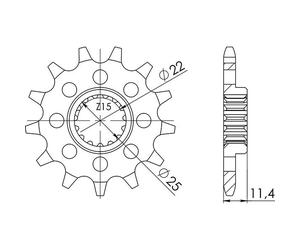 Pignone Supersprox 15 denti, passo 520, codice 547330315