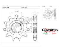 PIGNONE TRASMISSIONE Z 12 PASSO 420 CICLOMOTORI MOTORE MINARELLI AM 6 OGNIBENE 3