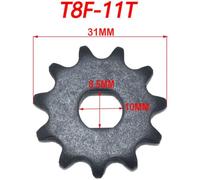Pignone universale da 8mm 10mm 9T 11T T8F 25H compatibile con la sostituzione aftermarket per scooter elettrico EVO IZIP 500W 1000W(T8F-11T)