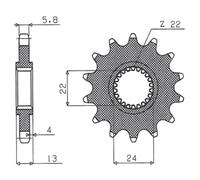 Pignoni Powerdrive SUNSTAR SPROCKETS 16 37716