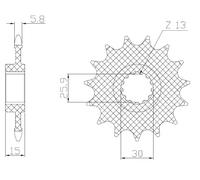 Pignoni Powerdrive SUNSTAR SPROCKETS 16 3D316