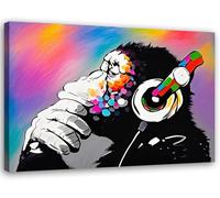 PIGPIGFLY Banksy in Tela con Cornice Legno,Quadri Moderni per Soggiorno e Camera da Letto - Flower Thrower, Girl with Balloon, Nola (30x40cm)