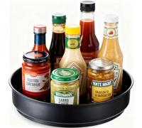 PIGPIGFLY Drehorganizer Küche,Drehscheibe Spice Rack Organizer Für Kabinett, 360 Grad Rotierender Vorratsbehälter Für Lebensmittel,Gewürzhalter aus Rostfreiem Edelstahl,Lazy Susan