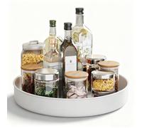 PIGPIGFLY Drehorganizer Küche,Drehscheibe Spice Rack Organizer Für Kabinett, 360 Grad Rotierender Vorratsbehälter Für Lebensmittel,Gewürzhalter aus Rostfreiem Edelstahl,Lazy Susan 20cm