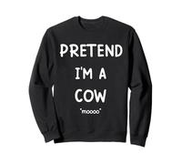 Pigro Halloween Costume Camicia Finta Io Sono Un Mooo Mucca Felpa