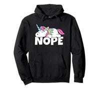 Pigro Unicorn Non Oggi Nope Felpa con Cappuccio