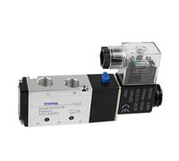 PIHWGUVD 4V110 4V210 4V310 4V410 Elettrovalvola pneumatica a 5 Vie, 2 Posizioni, Controllo Aria Gas Magnetico 4V210-08 12V 24V 220V(6mm Fittings)