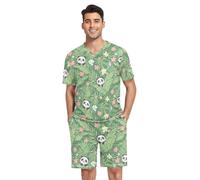 pijama da uomo a maniche corte, completo da casa con tasche, dalla S alla XXL