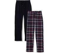 Pijama FM London para hombre paquete de 2 - Pantalones de pijama ligeros para hombre, ropa de dormir y ropa de dormir, Blu Navy, L