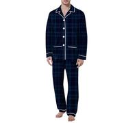Pijama Uomo - Pijama Uomo Set di Biancheria Intima Termica USB in Peluche di Cotone da Uomo Invernale 9 Aree a Prova di Freddo per Ricarica e Riscaldamento Intelligenti (Dark Blue XXXL)