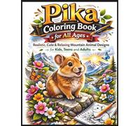 Pika Coloring Book for All Ages: Realistic, Cute & Relaxing Mountain Animal Designs for Kids, Teens and Adults: 50 Detailed and Easy-to-Color Pages ... Creativity, Stress Relief and Fun Learning