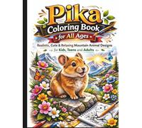 Pika Coloring Book for All Ages: Realistic, Cute & Relaxing Mountain Animal Designs for Kids, Teens and Adults: 50 Detailed and Easy-to-Color Pages ... Creativity, Stress Relief and Fun Learning