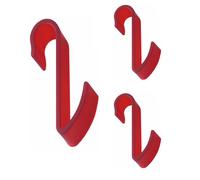 Pika Shop 3 PZ Appendino per Termoarredo Tubo orizzontale Modello Hook Rosso