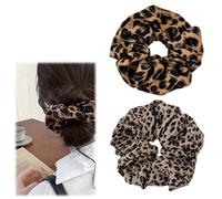 PIKABOOM 2 Pezzi Elastico Capelli Donna, Leopardo, Grandi Scrunchies | Tenuta forte per capelli spessi e fini, delicato, ideale per chignon e coda di cavallo, per dormire, grandi scrunchies