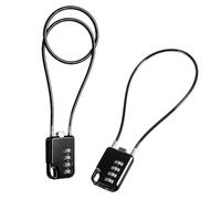 PIKABOOM 2 Pezzi Lucchetto a Cavo con Combinazione, Cavo 30cm | Codice 4 cifre, 10000 combinazioni, resistente intemperie, bagagli e attrezzi, sicurezza casco, cavo a codice