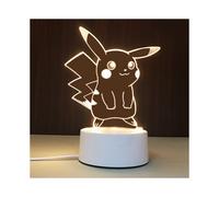 (Pikachu) Lampada 3D in acrilico con luci notturne a LED USB, decorazioni per regali di Natale e compleanno