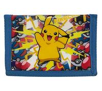 Pikachu Pokemon Lightning Strike! - Portafoglio pieghevole a tre scomparti per monete e carte, multicolore, 13 x 8 x .7cm, Compatto