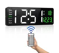 PiKaPiKaP Orologio da parete digitale grande display, 16" orologio digitale con data di ora Temp settimana, timer, 12/24Hr, auto-dimming, per soggiorno/aula/palestra/chiesa/negozio/garage