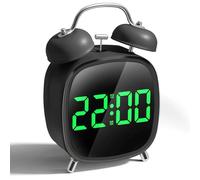 PiKaPiKaP Sveglia da Comodino Forte per Adulti che Dormono Pesanti, Sveglia Digitale con 2 Allarme, Snooze, 3 Livelli di Luminosità, Controllo Vocale, USB Ricaricare, Sistema 12/24 Ore Doppio