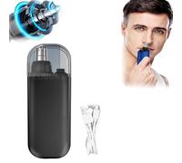Pikapipy - Rasoio per peli del naso, trimmer per naso Pikapipy, 2 in 1, tagliacapelli nasale, impermeabile, elettrico portatile IPX7, ricaricabile (nero, 1 pezzo)