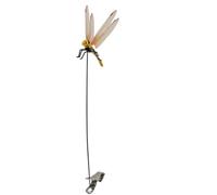 Pikapuka Clip di libellula finta, libellula artificiale 3D, 12 cm, con bastone e clip, decorazione da giardino, decorazione per la casa, perfetta per fondali da giardino e espositori interni (giallo)
