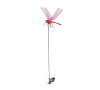 Pikapuka Clip di libellula finta, libellula artificiale 3D, 12 cm, con bastone e clip, decorazione da giardino, decorazione per la casa, perfetta per fondali da giardino e espositori interni (rosso)