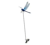 Pikapuka Clip di libellula finta, libellula artificiale 3D da 12 cm, con bastone e clip, decorazione da giardino, decorazione per la casa, perfetta per fondali da giardino e espositori interni (blu)