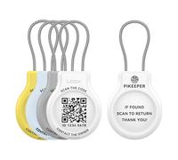 PIKEEPER Pro 4-Pack 2-in-1 Smart Luggage Tracker & Case per AirTag, Finder integrato funziona con Apple Find My Network, impermeabile Lost-and-Found QR Code Tag con cavo antifurto per borsa [iOS solo]