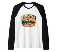 Pikes Peak Colorado Mountain Souvenir Memorabilia Escursionista Maglia con Maniche Raglan