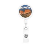 Pikes Peak Colorado, porta badge retrattile con clip a coccodrillo, portachiavi, clip per badge, leggero, retrattile, porta badge divertente per infermieri, insegnanti, impiegati