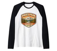 Pikes Peak Colorado Souvenir Alpinismo Escursionismo Campeggio Maglia con Maniche Raglan