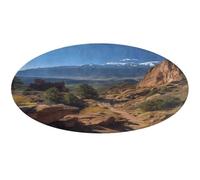 Pikes Peak Colorado Tappeto rotondo antiscivolo, morbido, lavabile, assorbente, tappeto per cucina, camera da letto, bagno, decorazione per la casa, 61 x 61 cm