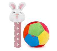 pikipo Morbido pallone (piccolo, 11 cm) e coniglio faccia morbida sonaglio combo